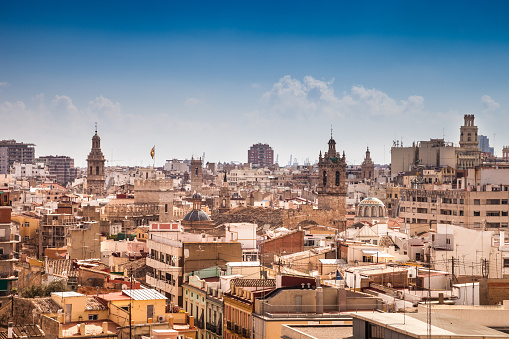 Valencia cityscape in a beautiful day, Spain.