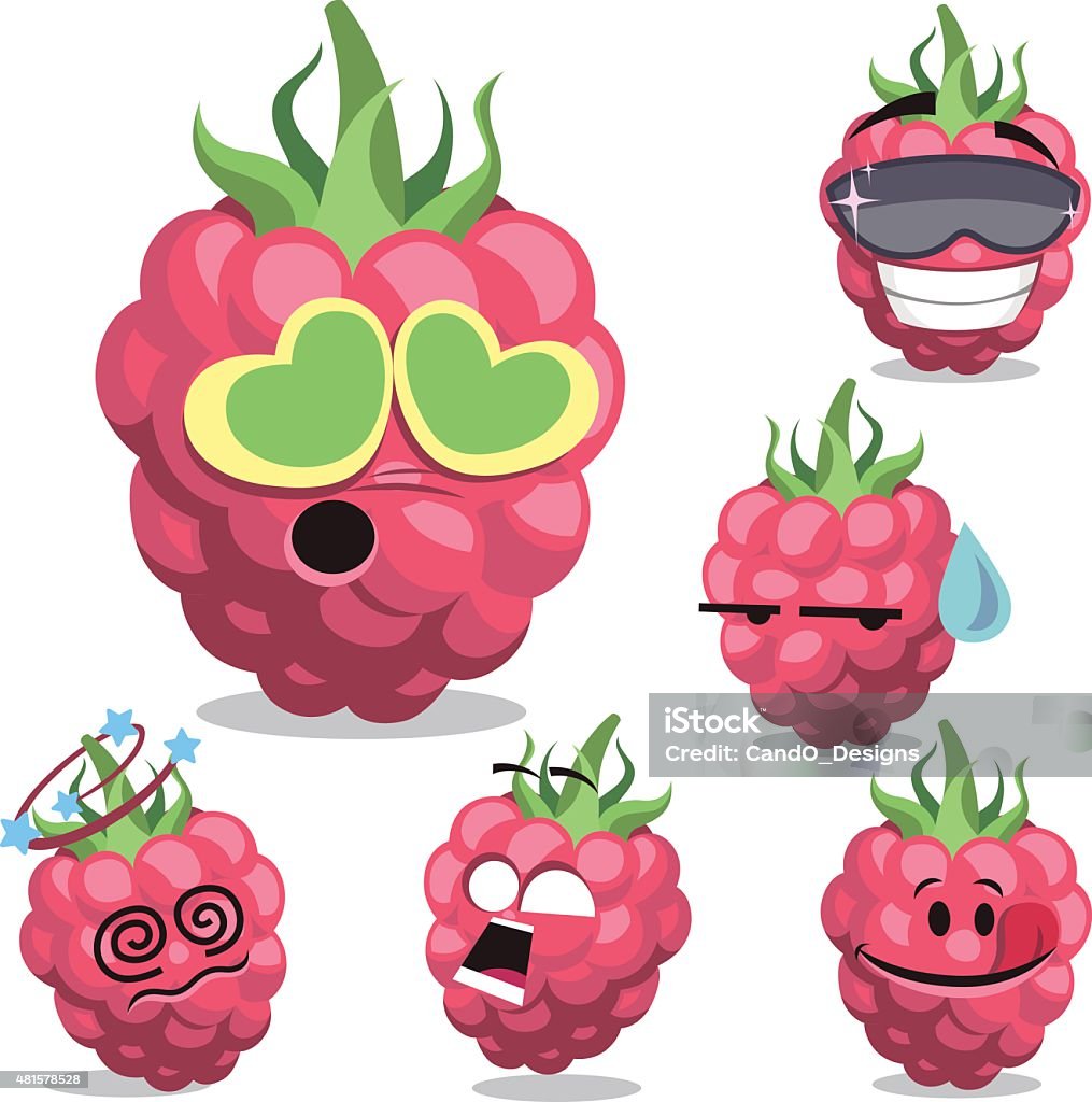 Dibujitos Raspberry Raspberry Cartoon Set A Stock Illustration - Download Image Now - Cool ...
