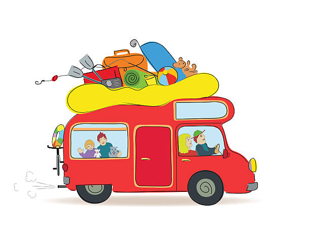 caravan 、ご家族旅行 - クリンカーディンギー点のイラスト素材／クリップアート素材／マンガ素材／アイコン素材
