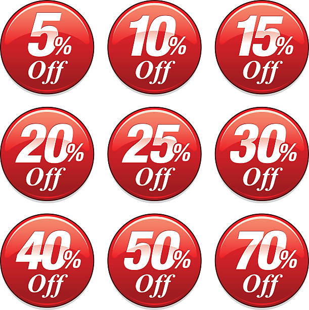 shopping-sale-abzeichen in rot - number 10 percentage sign promotion sale stock-grafiken, -clipart, -cartoons und -symbole