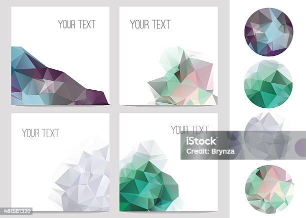 Set Of Four Abstract Brochure With Crystal Circles Stock Illustration - Download Image Now