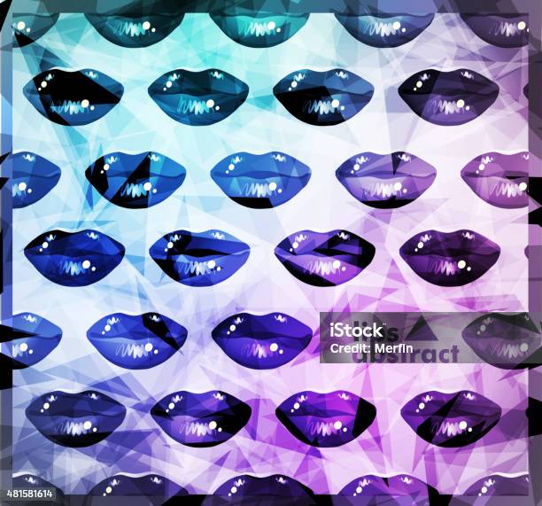 Modern Lips Background Stock Illustration - Download Image Now - Pixelated, Women, 2015