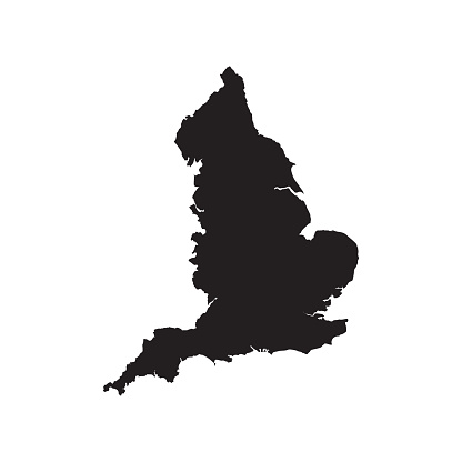 England black vector map flat design