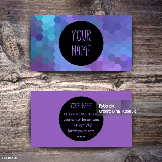 Business Card Template Stock Illustration - Download Image Now - 2015, Arts Culture and Entertainment, Badge