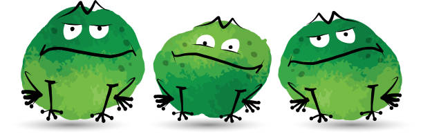 istock Funny frogs. Watercolor sketch for your design 481585662