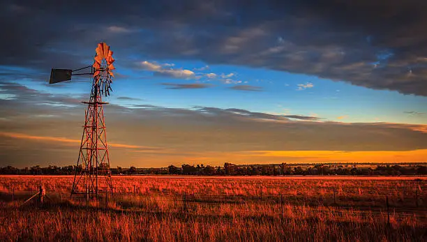 Photo of Windmill at Sunset, Outback Australia