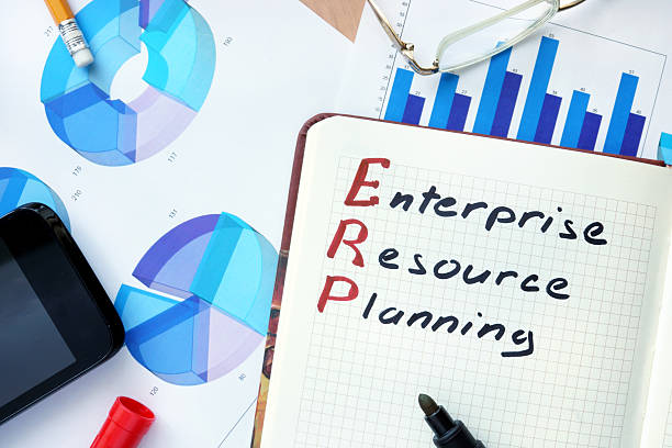 istock Notepad with words ERP enterprise resource planning concept and marker. 481588738
