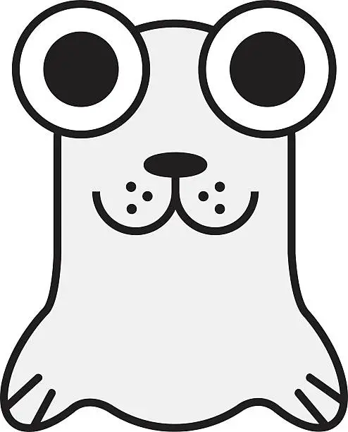 Vector illustration of Big eye baby seal.