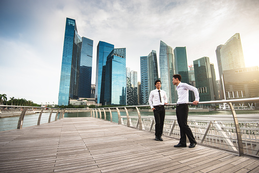businessman meeting on the city of Singapore