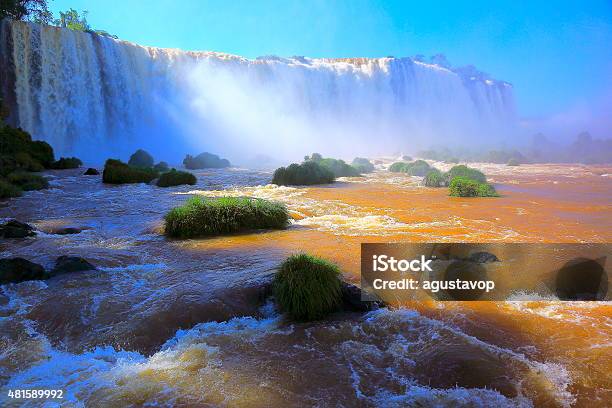 Iguacu Falls Flowing Stream River Brazil And Argentina Border Stock Photo - Download Image Now
