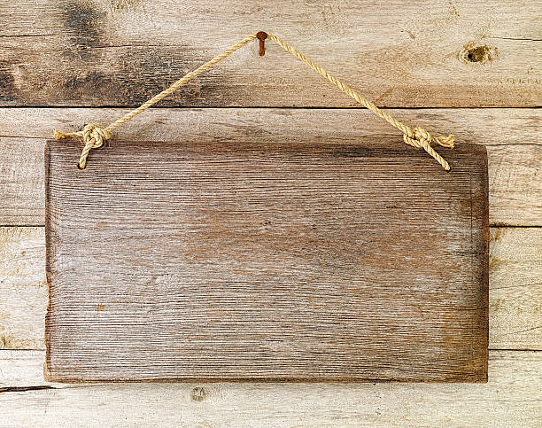 istock Old weathered wood signboard background. 481590216