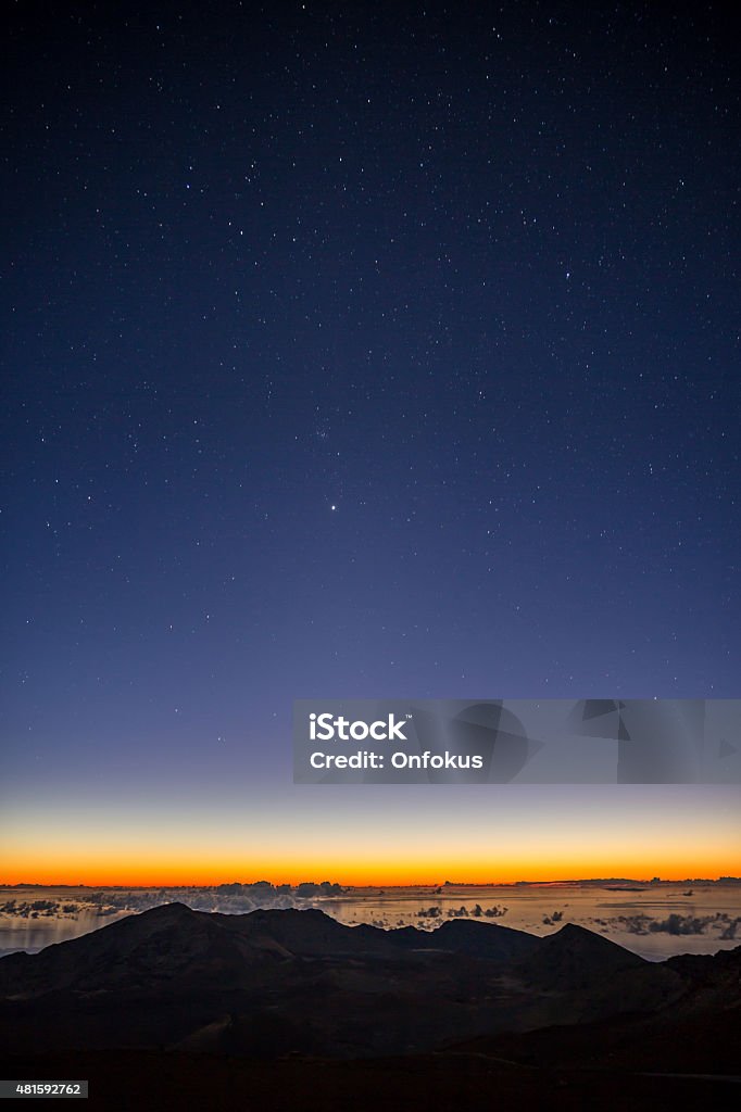 Haleakala Crater at Sunrise, Maui, Hawaii Haleakala Crater sunrise, Hawaii  Star - Space Stock Photo