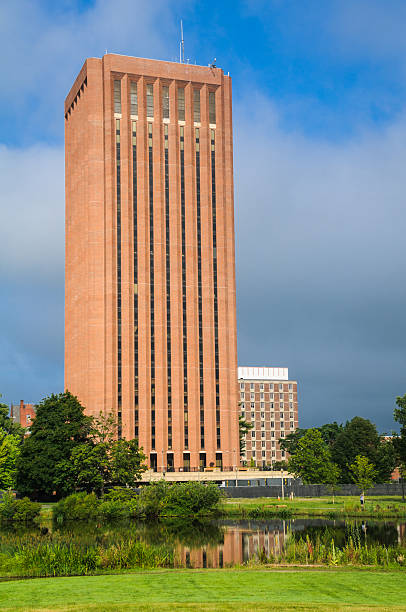 W. E.B. Du Bois Library The W. E. B. Du Bois Library is one of the four libraries of the UMass Amherst Libraries at the University of Massachusetts- Amherst. At 28 stories, it is the second tallest library in the world. university of massachusetts amherst stock pictures, royalty-free photos & images