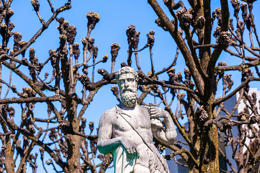 greek statues in Mirabell gardens in Salzburg
