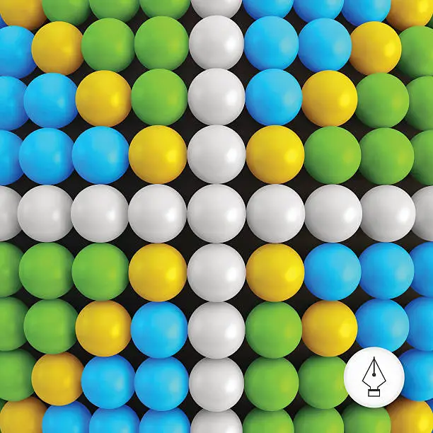 Vector illustration of Abstract technology background with balls. Spheric pattern.