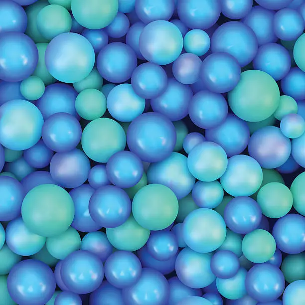 Vector illustration of Abstract vector background with various balls. Spheric pattern.