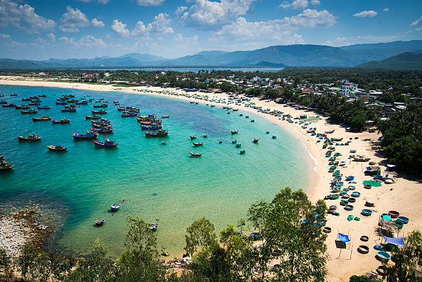 Beach in Quy Nhon city, Binh Dinh province, Vietnam Beach in Quy Nhon city, Binh Dinh province, Vietnam hoi an stock pictures, royalty-free photos & images