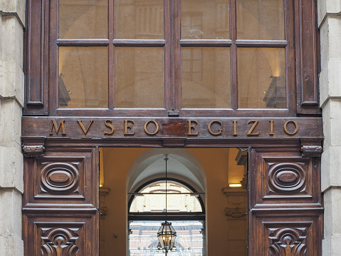 Turin, Italy - July 7, 2015: The Museo Egizio is the second largest Egyptian Museum in the world visited by thousands of tourists daily