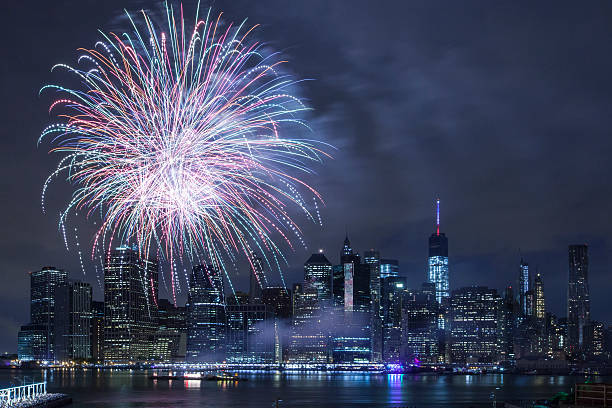 istock Independence Day With Fireworks in New York City 481599674