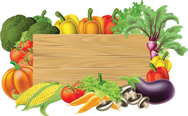 Vector illustration of Fresh Vegetable Sign