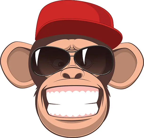 Vector illustration of Happy monkey