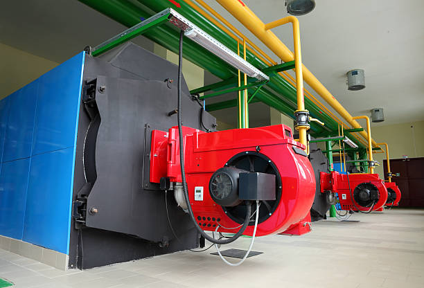 Gas steel boiler room