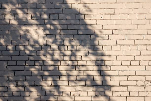 istock brick wall of bright beige color with shadow 481609028
