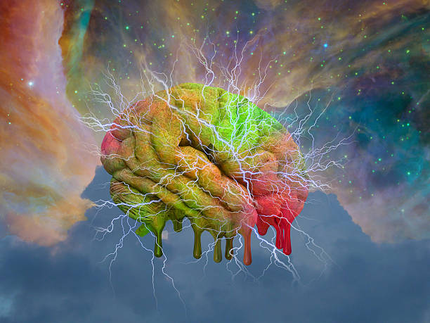 Psychedelic mind melt Psychedelic mind melt melting brain stock pictures, royalty-free photos & images