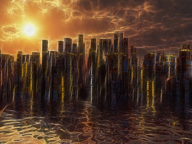 istock City on water sunset or sunrise 481609484