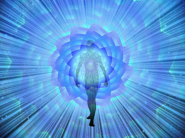 Figure emerges from light Figure emerges from light psychedelic trip stock pictures, royalty-free photos & images