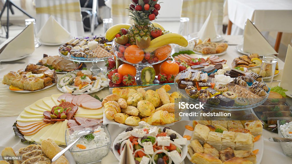 Delicious food on a table picture of a Delicious food on a well decorated  table 2015 Stock Photo