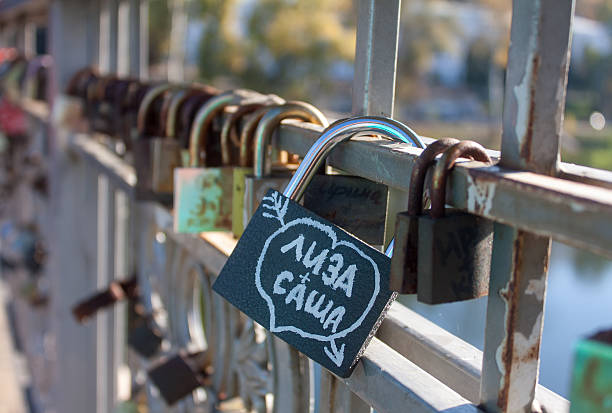 istock Names on the padlocks as a proof of love 481618454