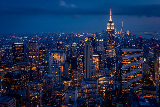 istock Lower Manhattan at night seen from a high place 481619594