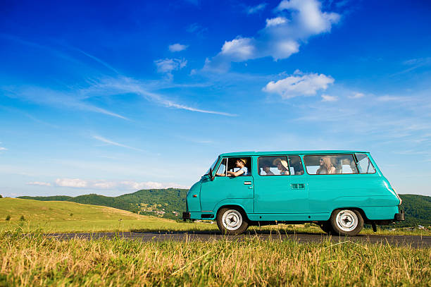 Young people on a road trip