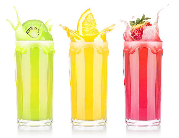 istock tasty summer fruit drinks in glass with splash 481627499