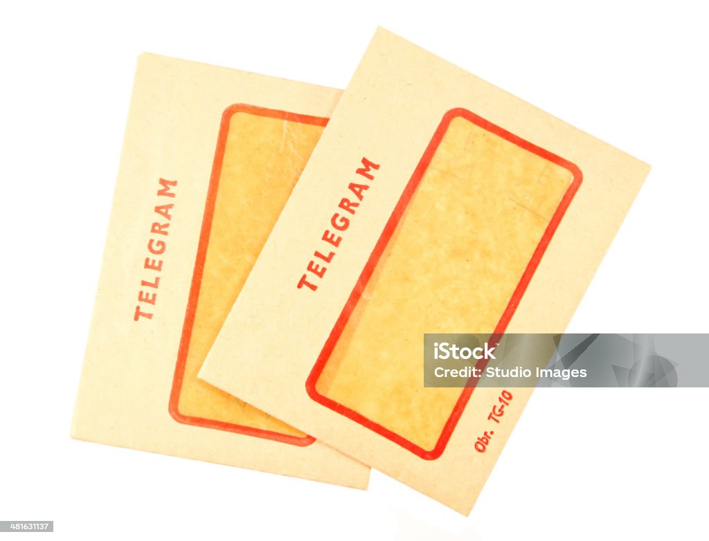 Velhos telegrama envelopes - Foto de stock de Fundo Branco royalty-free