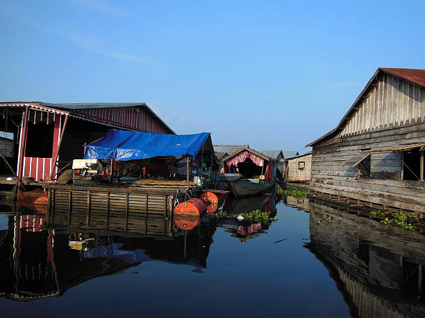 Floating Village on Tonlé Sap stock photo