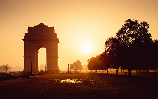 india gate nova délhi - rajpath - fotografias e filmes do acervo