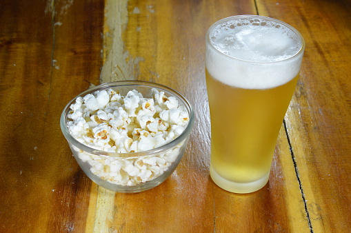 pop corn and beer
