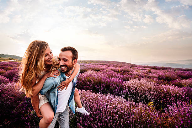 istock Piggyback ride at the lavender field 481634070