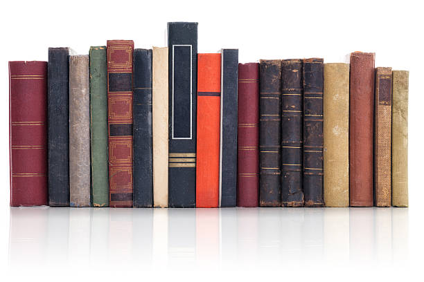 istock Row of books on white background 481634634