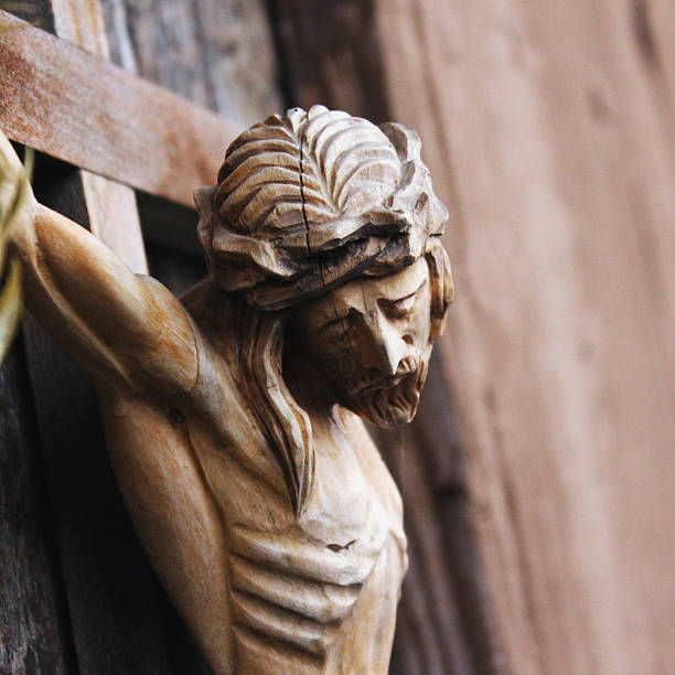 istock crucified Jesus Christ (wooden statue) 481634696