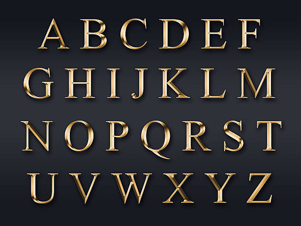 istock Golden alphabet on a grey background 481635124