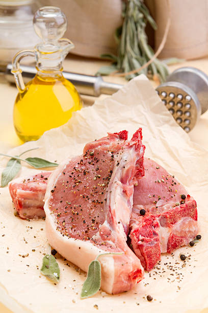 istock Pork smeared with oil and spice in a paper 481641193
