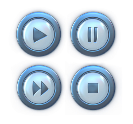 Various media icons on blue buttons