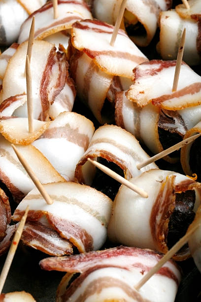 Bacon & Limpar rolos - fotografia de stock