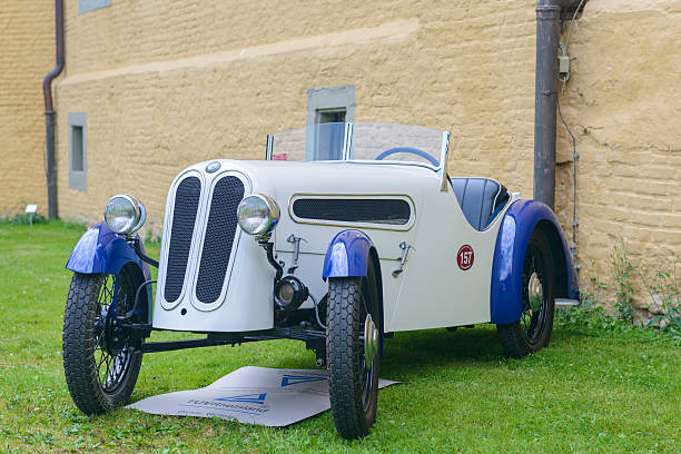 Jüchen, Germany - August 1, 2014: 1930 BMW 3/15 DA 2 Dixi classic roadster sports car. The car is on display during the 2014 Classic Days event at Schloss Dyck.