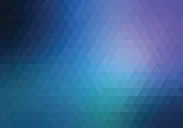 Vector illustration of Blue purple hexagon background with lines