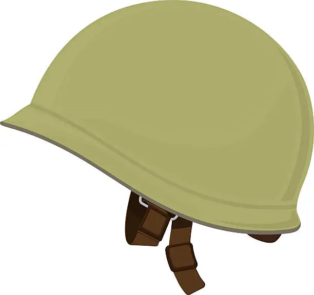 Vector illustration of Green Military Helmet