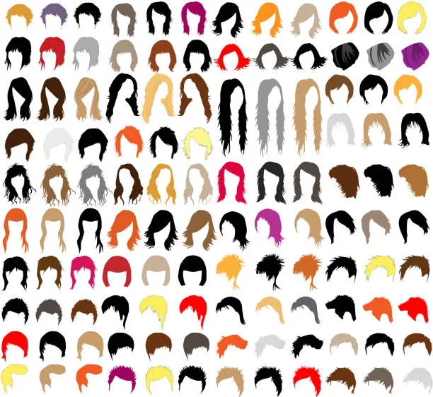 Vector illustration of hair styles